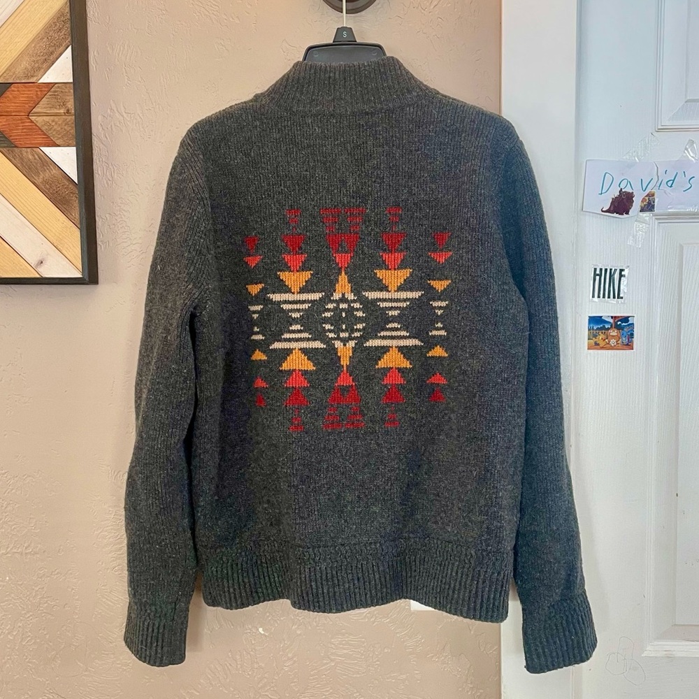 Pendleton women’s lambs wool bomber cardigan gray